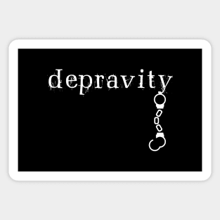 Depravity Handcuffs Hanging Dark Monotone Sticker